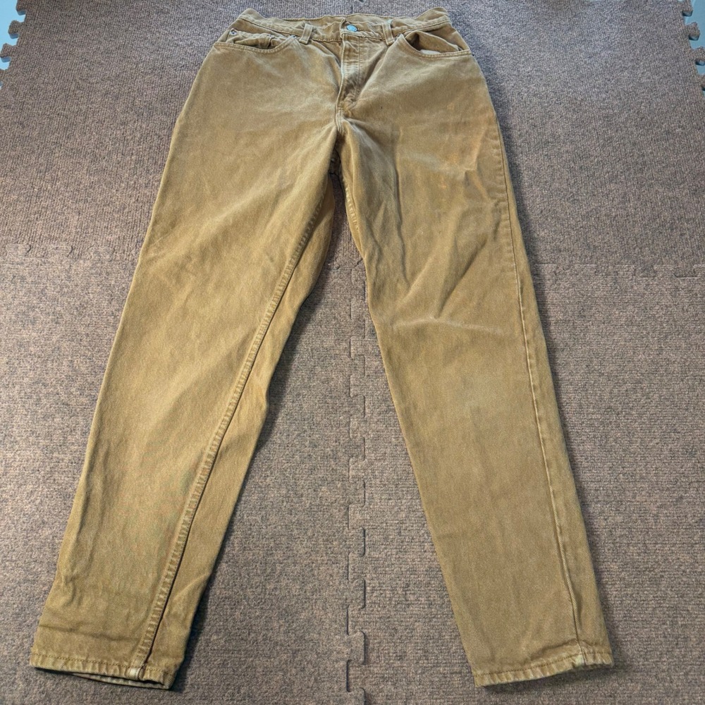 Vintage Levis 551 Relaxed Fit Tapered Leg Jeans Brown Tan Made in USA Mens 27x29